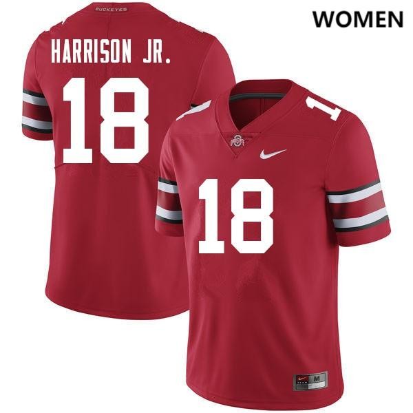 Ohio State Buckeyes Marvin Harrison Jr. Women's #18 Red Alumni College Football Jersey 2404ZRKP0